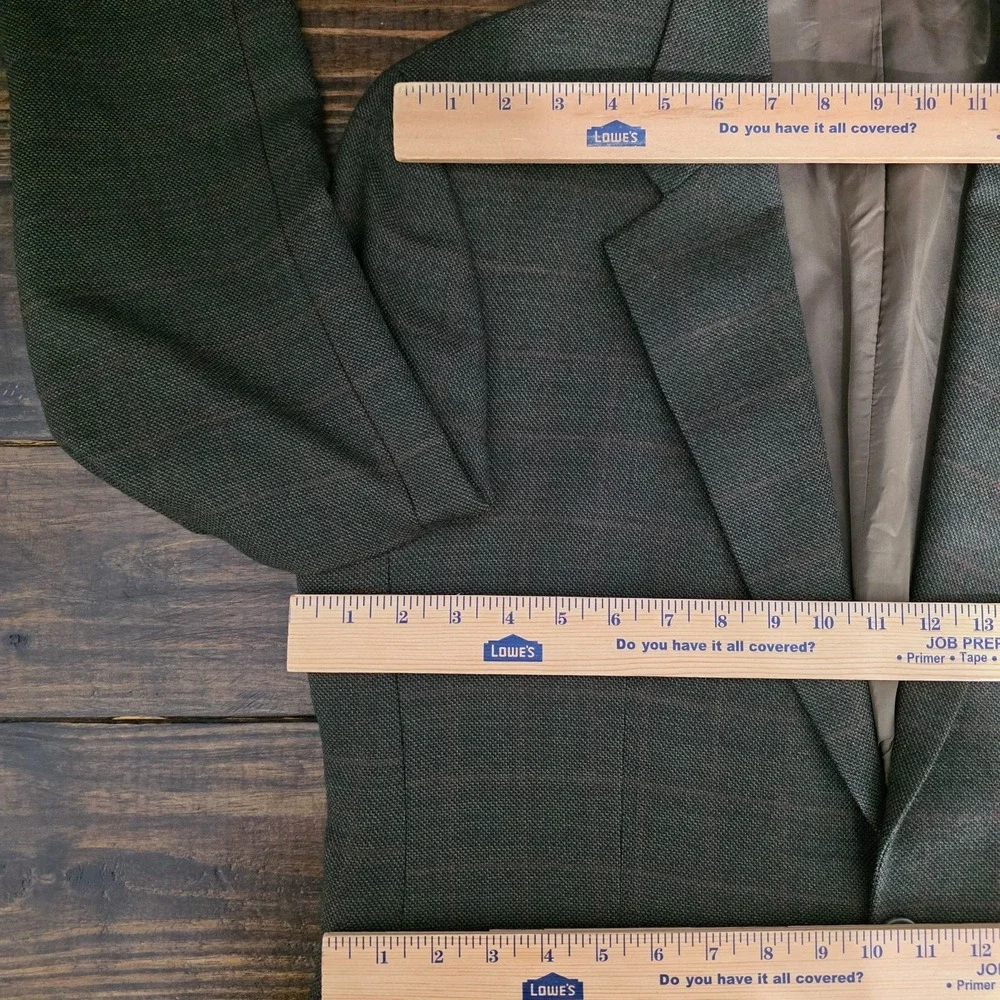 Majer Maconde Men's Sport Coat Blazer Two Button Soft Wool‎ Plaid Size 42R GREEN